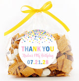 Pink yellow blue birthday sticker