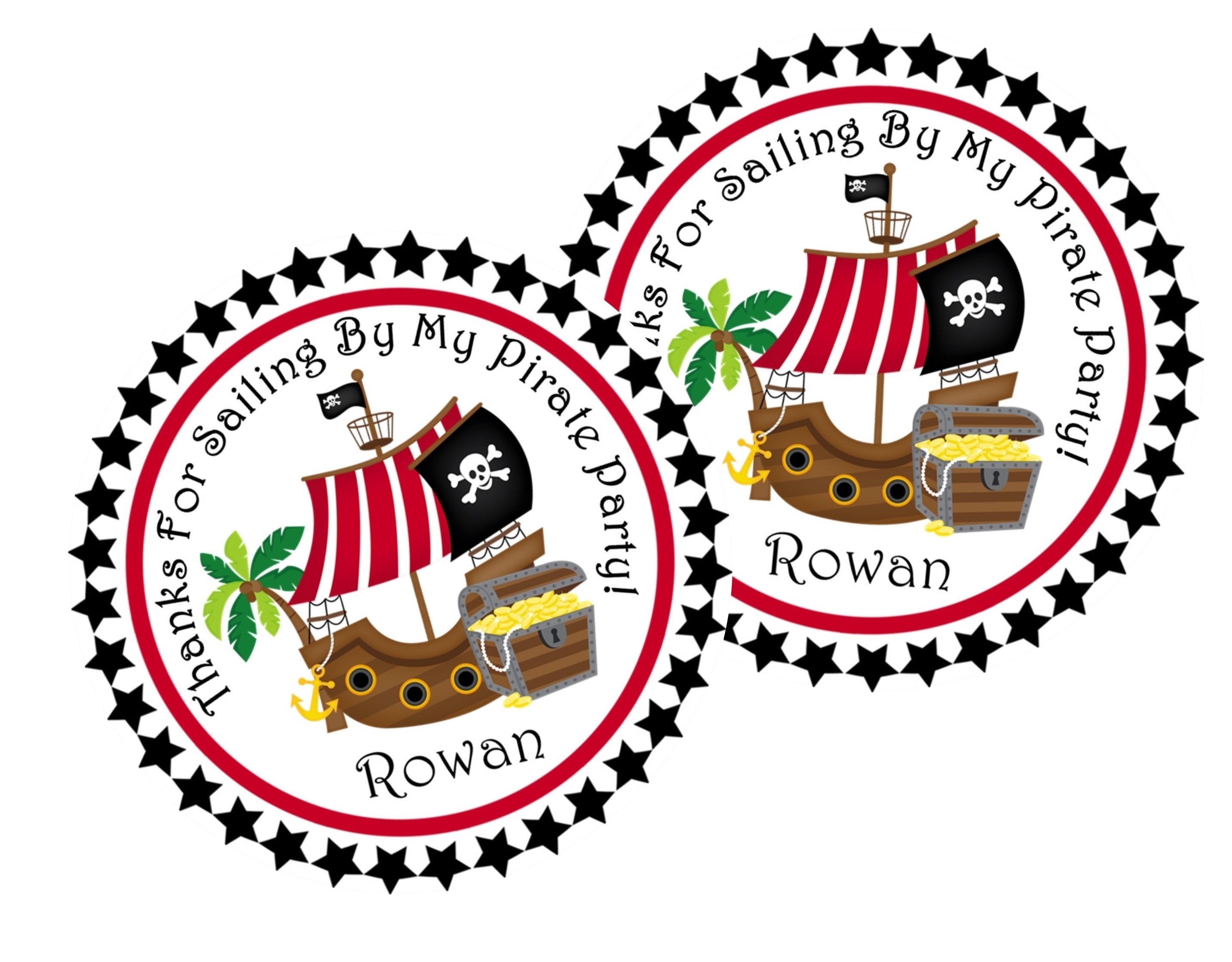 Pirate Birthday Party Stickers