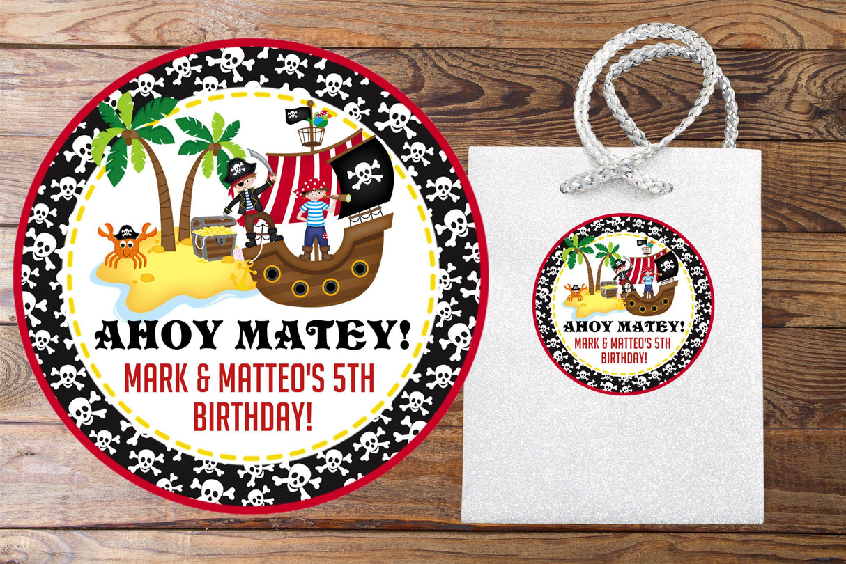 Pirate party favor labels