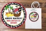 Pirate party favor labels