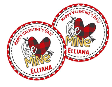 Plaid Be Mine Valentine's Day Stickers
