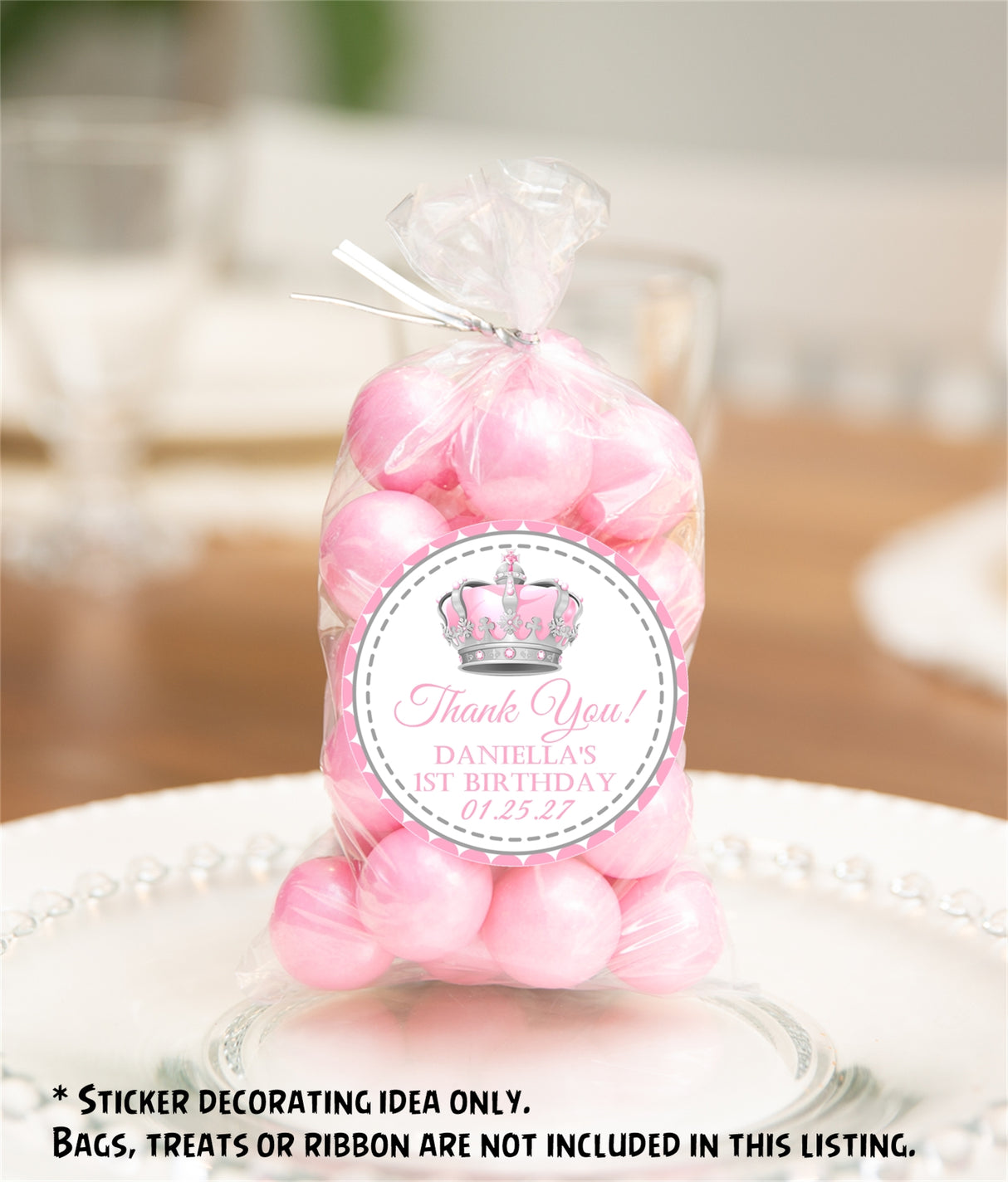 Princess crown sticker with custom name