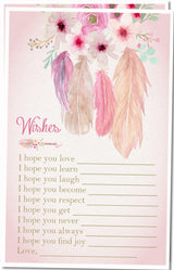 Printable Boho Baby Shower Wish Cards