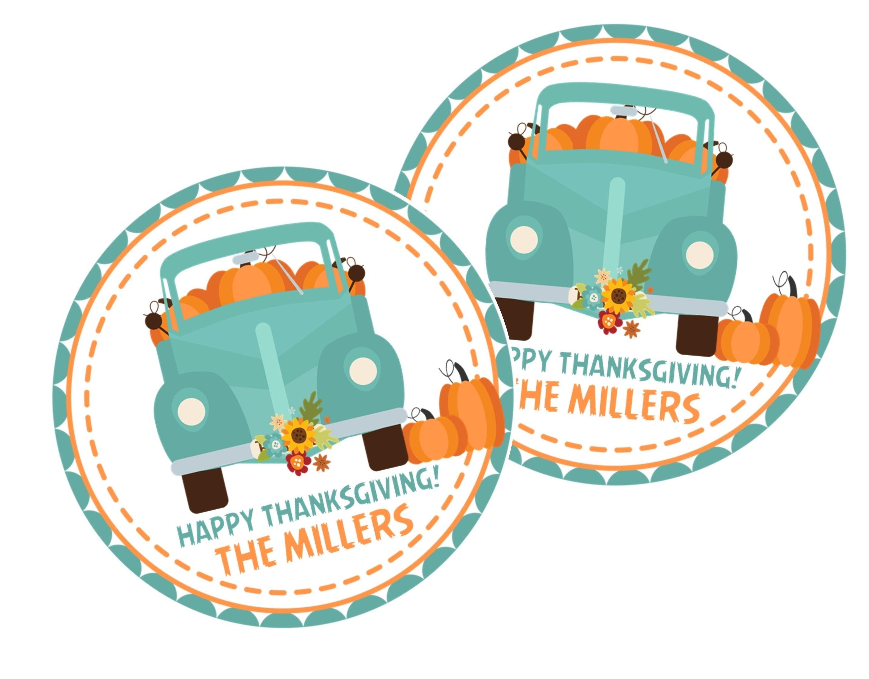 Pumpkin Wagon Thanksgiving Stickers