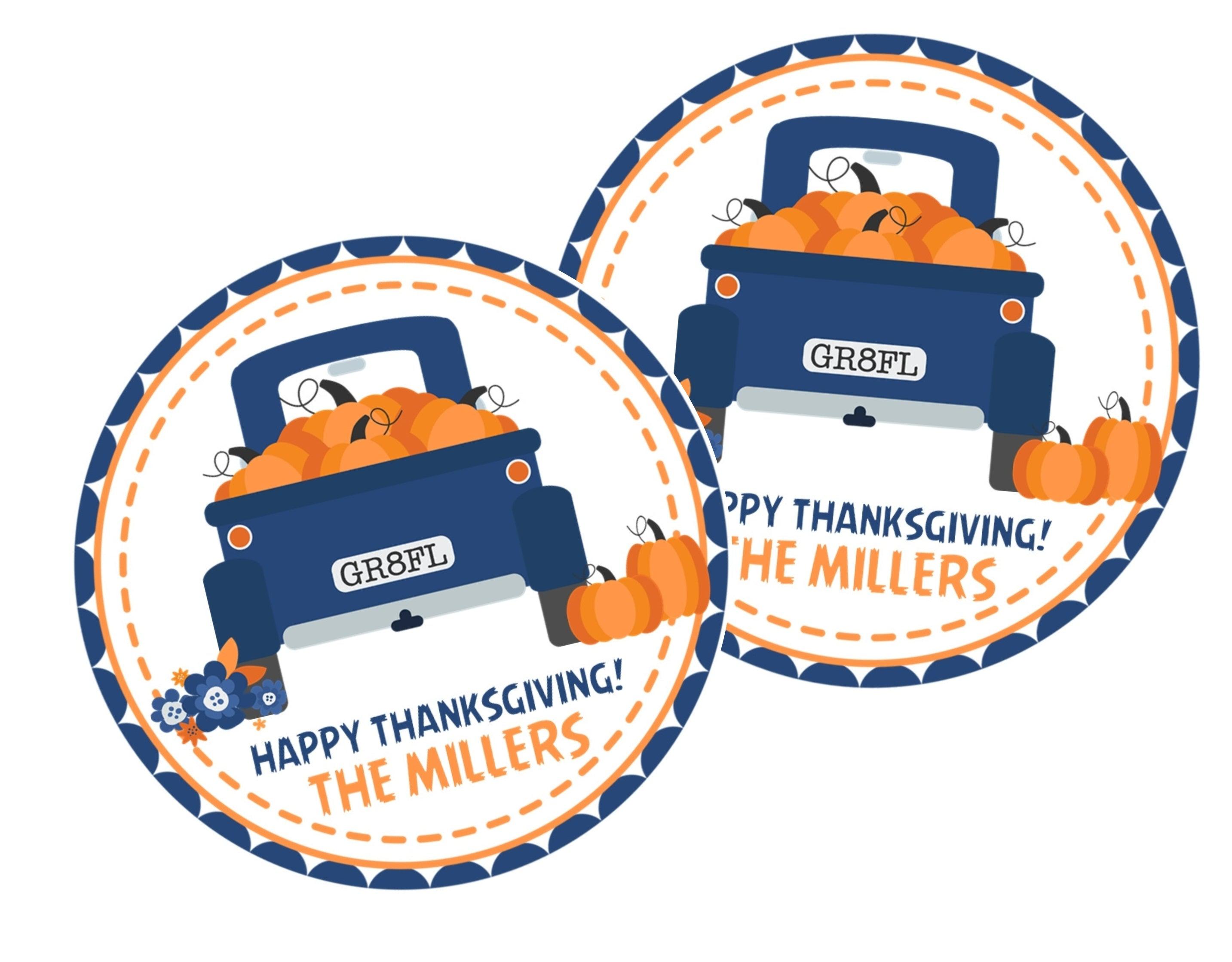 Pumpkin Wagon Thanksgiving Stickers