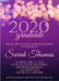 Purple And Gold Graduation Party Invitations