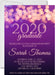 Purple And Gold Graduation Party Invitations