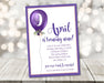 Purple Balloon Birthday Party Invitations