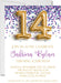 Purple Confetti Teen Birthday Party Invitations