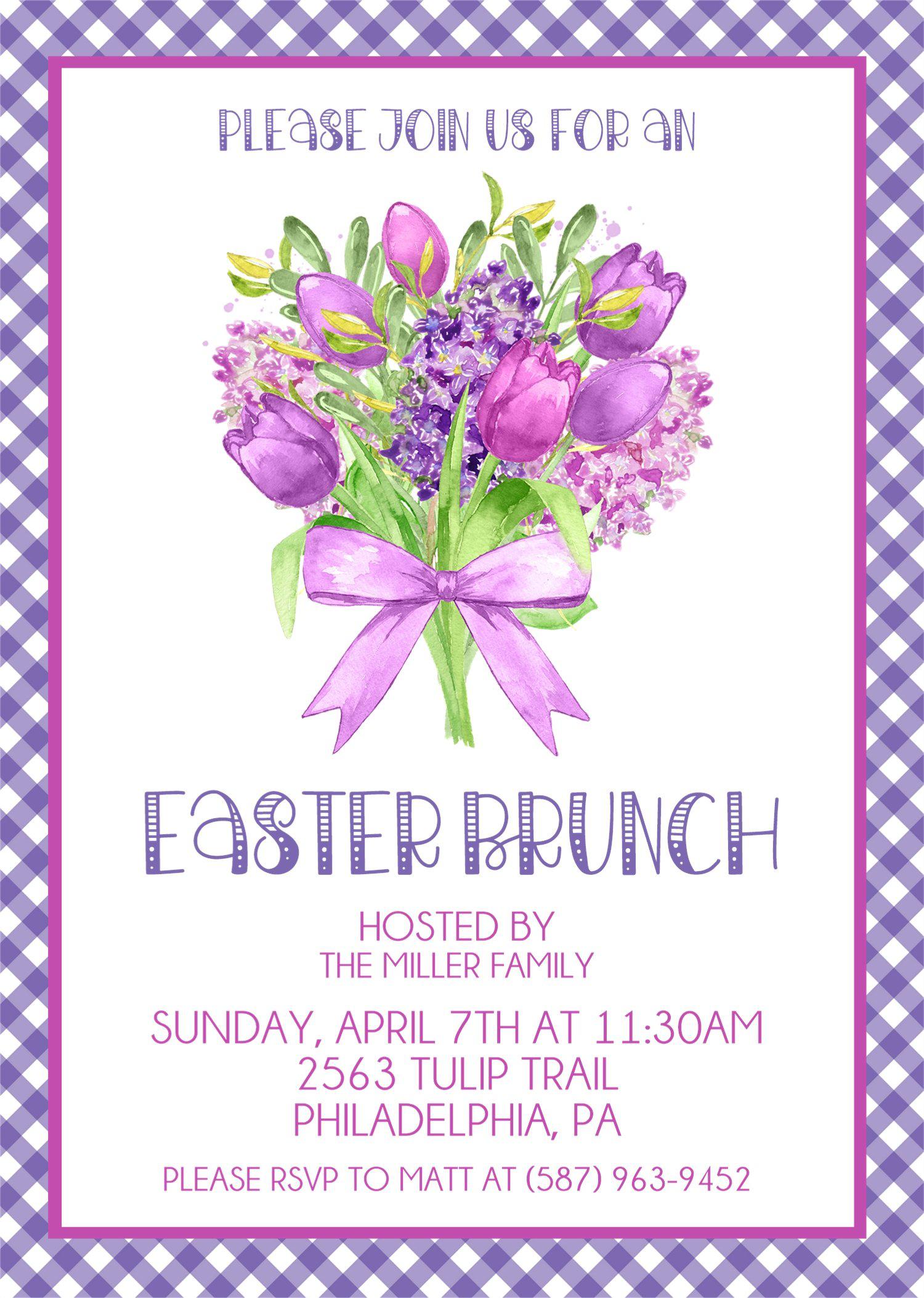 Purple Easter Brunch Invitations