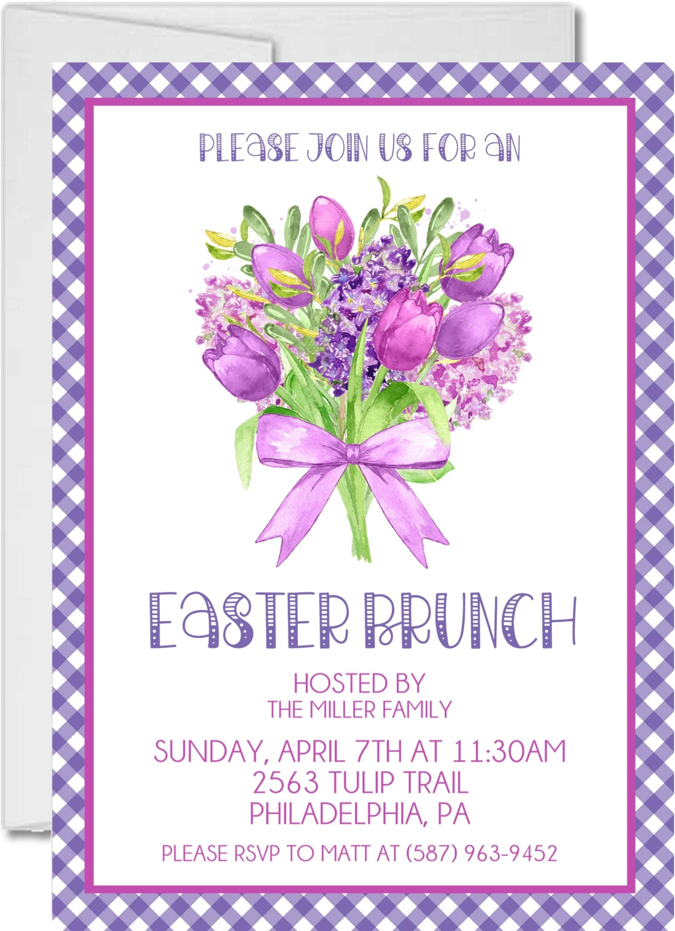 Purple Easter Brunch Invitations