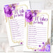Purple Floral Baby Wish Cards