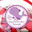 Purple dolphin You Should Dolphin-etly Be My Valentine sticker