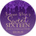 Purple gold sweet 16 birthday sticker labels