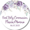 Purple lavender communion sticker label