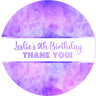 Purple tie dye birthday sticker colorful watercolor design