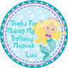 Purple turquoise mermaid birthday sticker