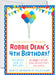 Rainbow Balloon Birthday Party Invitations