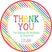 Rainbow stripe birthday thank you favor stickers