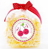 Red and pink cherry themed Valentine sticker design