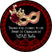 Red masquerade birthday sticker mask design