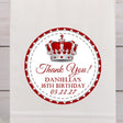 Red royal crown birthday sticker