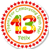 Red star border fiesta party label