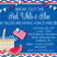 Red white and blue backyard BBQ July 4th invitation