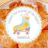 Retro pastel roller skate birthday sticker