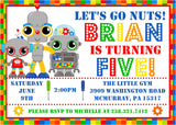 Robot Birthday Party Invitations