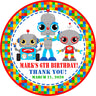 Robot birthday sticker colorful character design