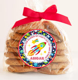 Rocket birthday favor sticker