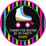 Roller skate birthday sticker with colorful retro design
