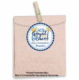 Royal 5th birthday party label for boy’s celebration