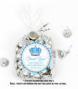 Royal blue crown sticker with custom text