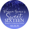 Royal blue sweet 16 birthday stickers
