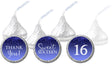 Royal blue sweet sixteen candy stickers set