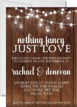 Rustic Backyard Bistro Light Wedding Invitations