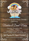 Rustic noah's ark baby shower invitations