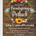 Rustic wood background Friendsgiving potluck invitation with floral wreath