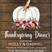 Rustic wood background Thanksgiving invitation with white floral pumpkin