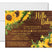 Rustic wood sunflower sip and see invitation with yellow floral artwork