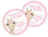 Safari Giraffe Valentine's Day Stickers