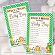 Safari Animals Advice & Wishes for Baby Cards Printable PDF Download