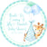 Safari giraffe baby shower sticker with blue balloons design