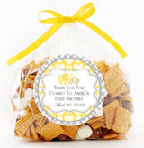 Safari yellow elephant baby shower favor stickers