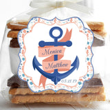 Scalloped anchor wedding sticker