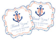 Scalloped seahorse anchor thank you sticker