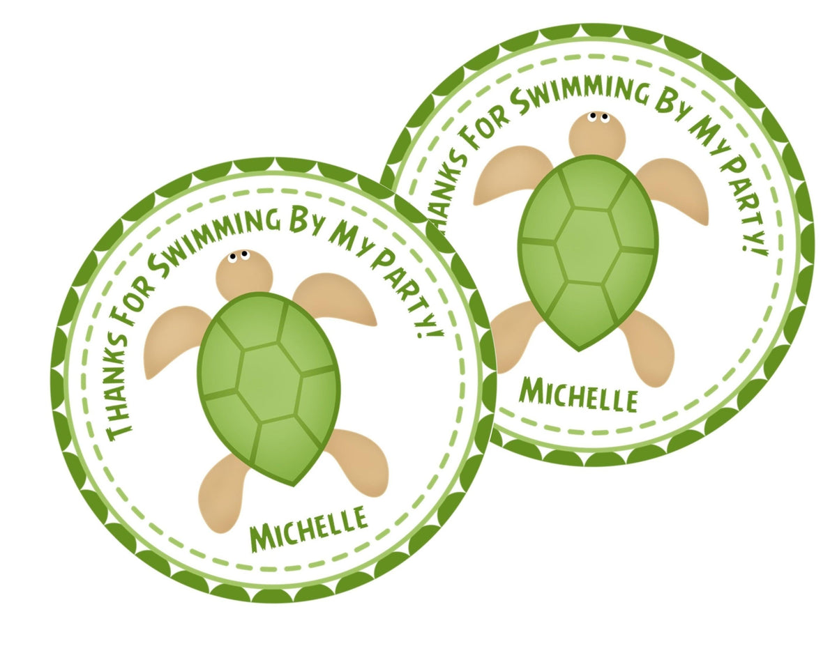 Sea Turtle Birthday Party Stickers — Party Beautifully