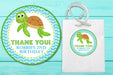 Sea Turtle Under The Sea Birthday Party Stickers or Favor Tags